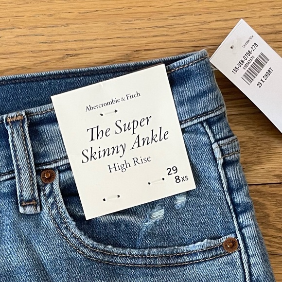Abercrombie & Fitch “The Super Skinny” High-Rise Jean in Medium Blue - Picture 5 of 7
